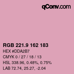 カラーコード: RGB 221.9 162 183 | qconv.com