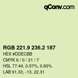 Color code: RGB 221.9 236.2 187 | qconv.com