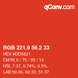 Color code: RGB 221.9 56.2 33 | qconv.com
