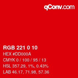 Color code: RGB 221 0 10 | qconv.com