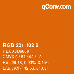 カラーコード: RGB 221 102 8 | qconv.com