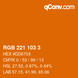 カラーコード: RGB 221 103 3 | qconv.com