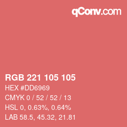 Color code: RGB 221 105 105 | qconv.com