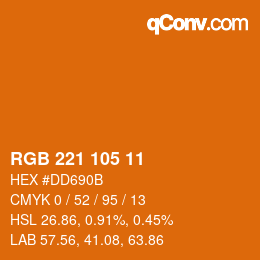 颜色代码: RGB 221 105 11 | qconv.com