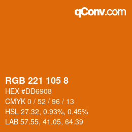 Color code: RGB 221 105 8 | qconv.com