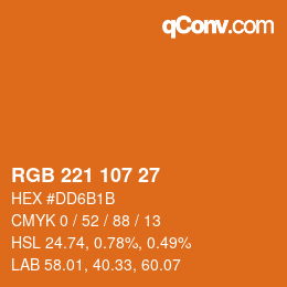 カラーコード: RGB 221 107 27 | qconv.com