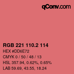 Color code: RGB 221 110.2 114 | qconv.com