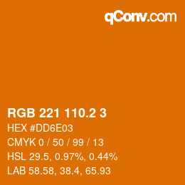 カラーコード: RGB 221 110.2 3 | qconv.com