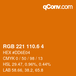 カラーコード: RGB 221 110.6 4 | qconv.com