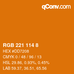 Color code: RGB 221 114 8 | qconv.com