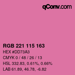 Color code: RGB 221 115 163 | qconv.com