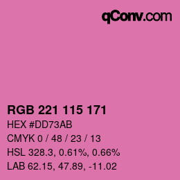 Color code: RGB 221 115 171 | qconv.com