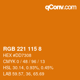 Color code: RGB 221 115 8 | qconv.com