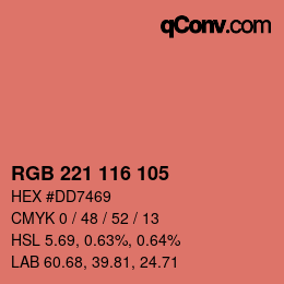 Color code: RGB 221 116 105 | qconv.com