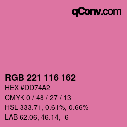 Color code: RGB 221 116 162 | qconv.com