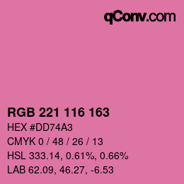 Color code: RGB 221 116 163 | qconv.com