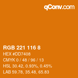 Color code: RGB 221 116 8 | qconv.com