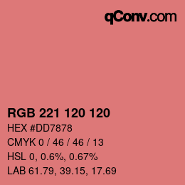 Color code: RGB 221 120 120 | qconv.com