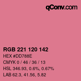 Código de color: RGB 221 120 142 | qconv.com