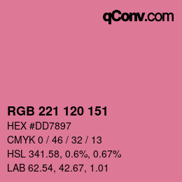 Code couleur: RGB 221 120 151 | qconv.com