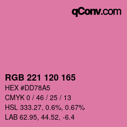 Color code: RGB 221 120 165 | qconv.com