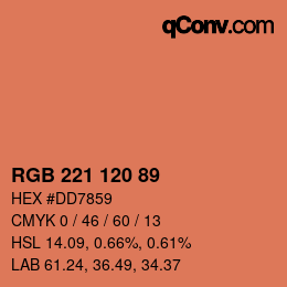Color code: RGB 221 120 89 | qconv.com
