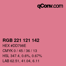 Color code: RGB 221 121 142 | qconv.com