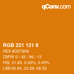 Color code: RGB 221 121 8 | qconv.com