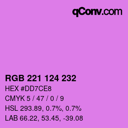 Color code: RGB 221 124 232 | qconv.com