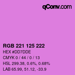 Color code: RGB 221 125 222 | qconv.com