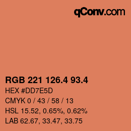 カラーコード: RGB 221 126.4 93.4 | qconv.com