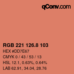 Color code: RGB 221 126.8 103 | qconv.com