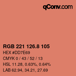 カラーコード: RGB 221 126.8 105 | qconv.com