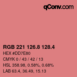 カラーコード: RGB 221 126.8 128.4 | qconv.com