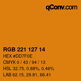 Color code: RGB 221 127 14 | qconv.com