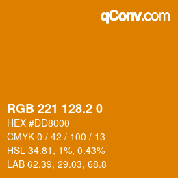 カラーコード: RGB 221 128.2 0 | qconv.com