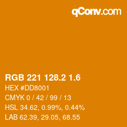 カラーコード: RGB 221 128.2 1.6 | qconv.com