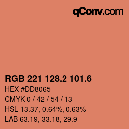 カラーコード: RGB 221 128.2 101.6 | qconv.com