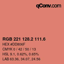 カラーコード: RGB 221 128.2 111.6 | qconv.com