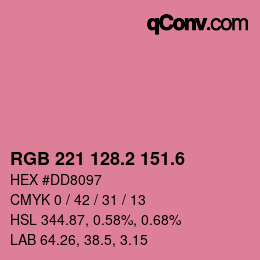 カラーコード: RGB 221 128.2 151.6 | qconv.com