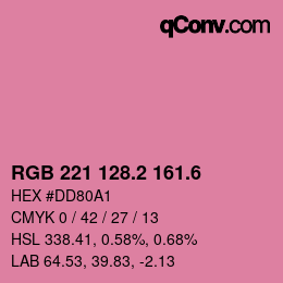 カラーコード: RGB 221 128.2 161.6 | qconv.com