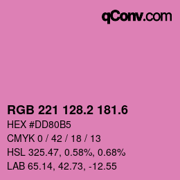 カラーコード: RGB 221 128.2 181.6 | qconv.com