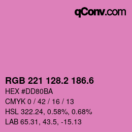 カラーコード: RGB 221 128.2 186.6 | qconv.com