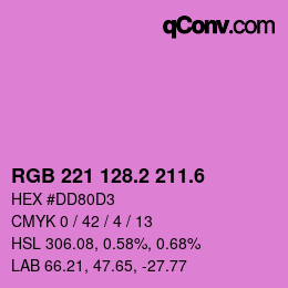 カラーコード: RGB 221 128.2 211.6 | qconv.com