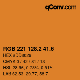 カラーコード: RGB 221 128.2 41.6 | qconv.com