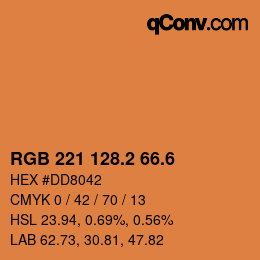 カラーコード: RGB 221 128.2 66.6 | qconv.com