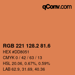 カラーコード: RGB 221 128.2 81.6 | qconv.com