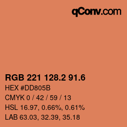 カラーコード: RGB 221 128.2 91.6 | qconv.com