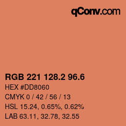 カラーコード: RGB 221 128.2 96.6 | qconv.com
