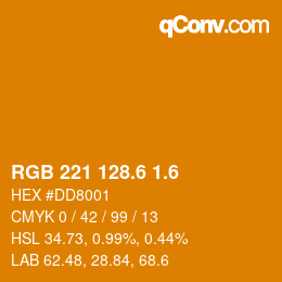 カラーコード: RGB 221 128.6 1.6 | qconv.com